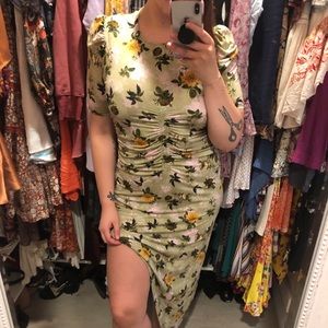 Top shop green asymmetric hem dress- size 12